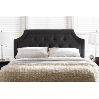 Baxton Studio BBT6623-Dark Grey-Queen HB-H1217-20 Mars Modern and Contemporary Dark Grey Fabric Queen Size Headboard